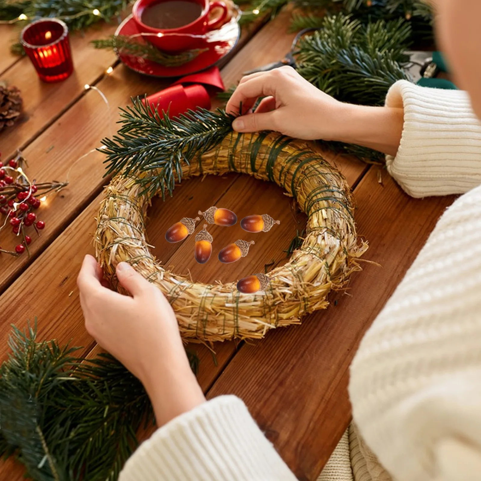 50Pcs Lifelike Simulation Acorn Ornaments Rustic Christmas Tree DIY Garland Wreath Decorations Simulation Acorn
50Pcs Lifelike Simulation Acorn Ornaments Rustic Christmas Tree DIY Garland Wreath Decorations Simulation Acorn