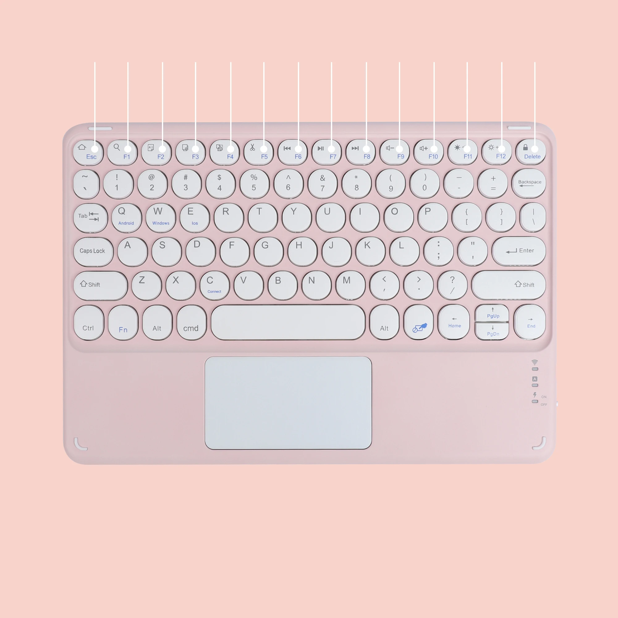 Wireless Rechargeable Bluetooth Keyboard Suitable for 10 inch Touch Keyboard With Bluetooth Device Round Cap Bluetooth Keyboard
Wireless Rechargeable Bluetooth Keyboard Suitable for 10 inch Touch Keyboard With Bluetooth Device Round Cap Bluetooth Keyboard