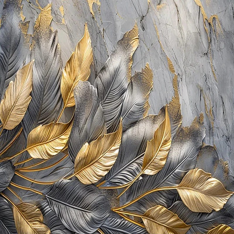 Custom Mural Wallpaper Creative Golden Leaf Feather Fresco Art Wall Painting Living Room Bedroom TV Backdrop Home Decor Poster
Custom Mural Wallpaper Creative Golden Leaf Feather Fresco Art Wall Painting Living Room Bedroom TV Backdrop Home Decor Poster