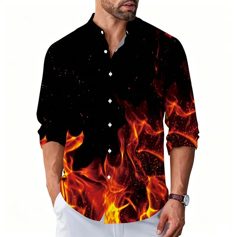 2026 new men's shirt flame printed long sleeved shirt street trend style top personalized printed business casual shirt XS-6XL
2026 new men's shirt flame printed long sleeved shirt street trend style top personalized printed business casual shirt XS-6XL