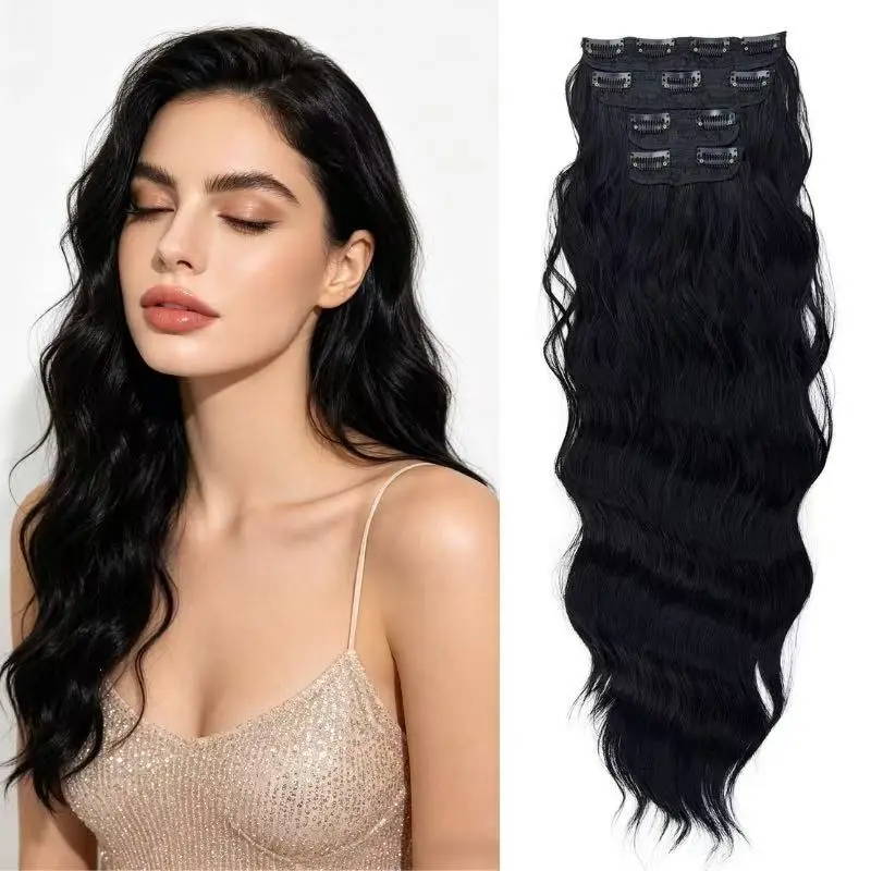 JOVIA 4Pcs/Set 22Inch Synthetic Hair Clip In Long Wavy Thick Hairpieces For Women Full Head Synthetic Hair Extensions Ombre Hair
JOVIA 4Pcs/Set 22Inch Synthetic Hair Clip In Long Wavy Thick Hairpieces For Women Full Head Synthetic Hair Extensions Ombre Hair