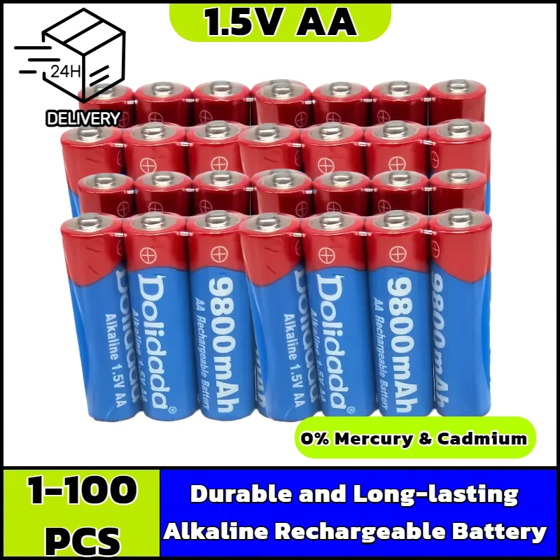 High Capacity 1.5V AA 9800mAh Rechargeable Batteries Long Lasting for LED Lights Toys Cameras Microphone Keyboard Remote Control 
High Capacity 1.5V AA 9800mAh Rechargeable Batteries Long Lasting for LED Lights Toys Cameras Microphone Keyboard Remote Control