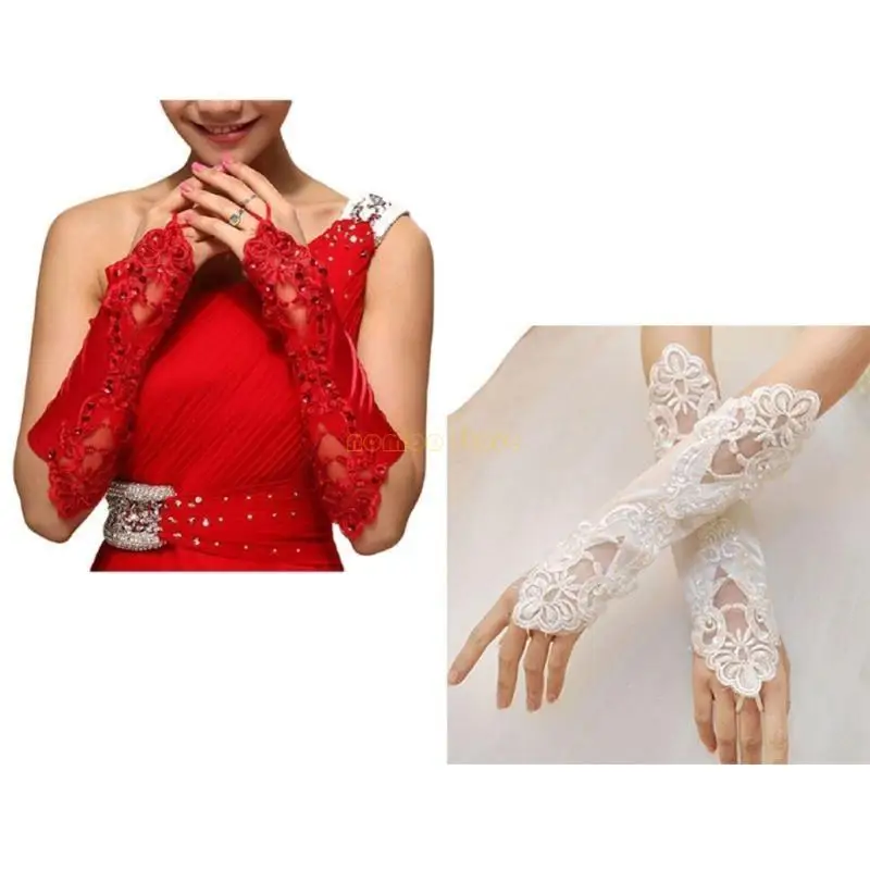 31BF Women Wedding Prom Party Lace Satin Gloves Elbow Length Sequins Long Mittens
31BF Women Wedding Prom Party Lace Satin Gloves Elbow Length Sequins Long Mittens