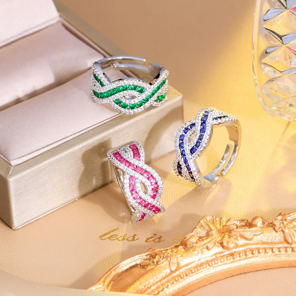 BeaQueen женские витые кольца для женщин регулируемый размер блестящие розовые зеленые синие CZ кристаллы аксессуары для вечеринок ювелирные изделия подарки R152
BeaQueen женские витые кольца для женщин регулируемый размер блестящие розовые зеленые синие CZ кристаллы аксессуары для вечеринок ювелирные изделия подарки R152