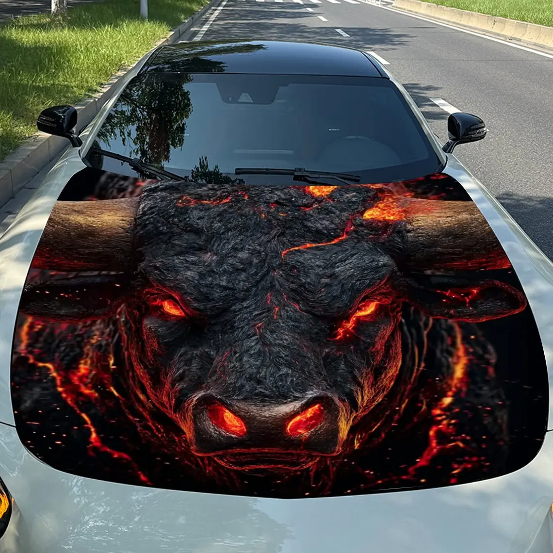 Lava Bull Head PVC Vinyl Film, Self-adhesive Waterproof Engine Hood Sticker, Suitable For Decorative Protection Stickers On Truc
Lava Bull Head PVC Vinyl Film, Self-adhesive Waterproof Engine Hood Sticker, Suitable For Decorative Protection Stickers On Truc