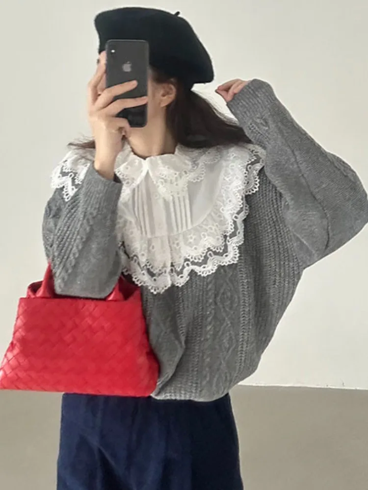 ay Витой свитер, пальто, женское осенне-зимнее новое ленивое длинное свековое вязаное пальто с кружевным воротником, съемный комплект, свободный комплект Pur...
ay Витой свитер, пальто, женское осенне-зимнее новое ленивое длинное свековое вязаное пальто с кружевным воротником, съемный комплект, свободный комплект Pur...