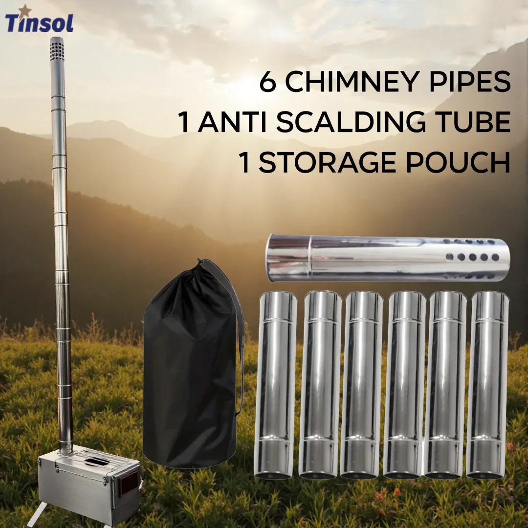 TINSOL New 6pcs Stainless Steel Stove Pipe Kit Straight Tubes High temperature resistance Wood Stoves,Fireplaces,Outdoor Camping
TINSOL New 6pcs Stainless Steel Stove Pipe Kit Straight Tubes High temperature resistance Wood Stoves,Fireplaces,Outdoor Camping