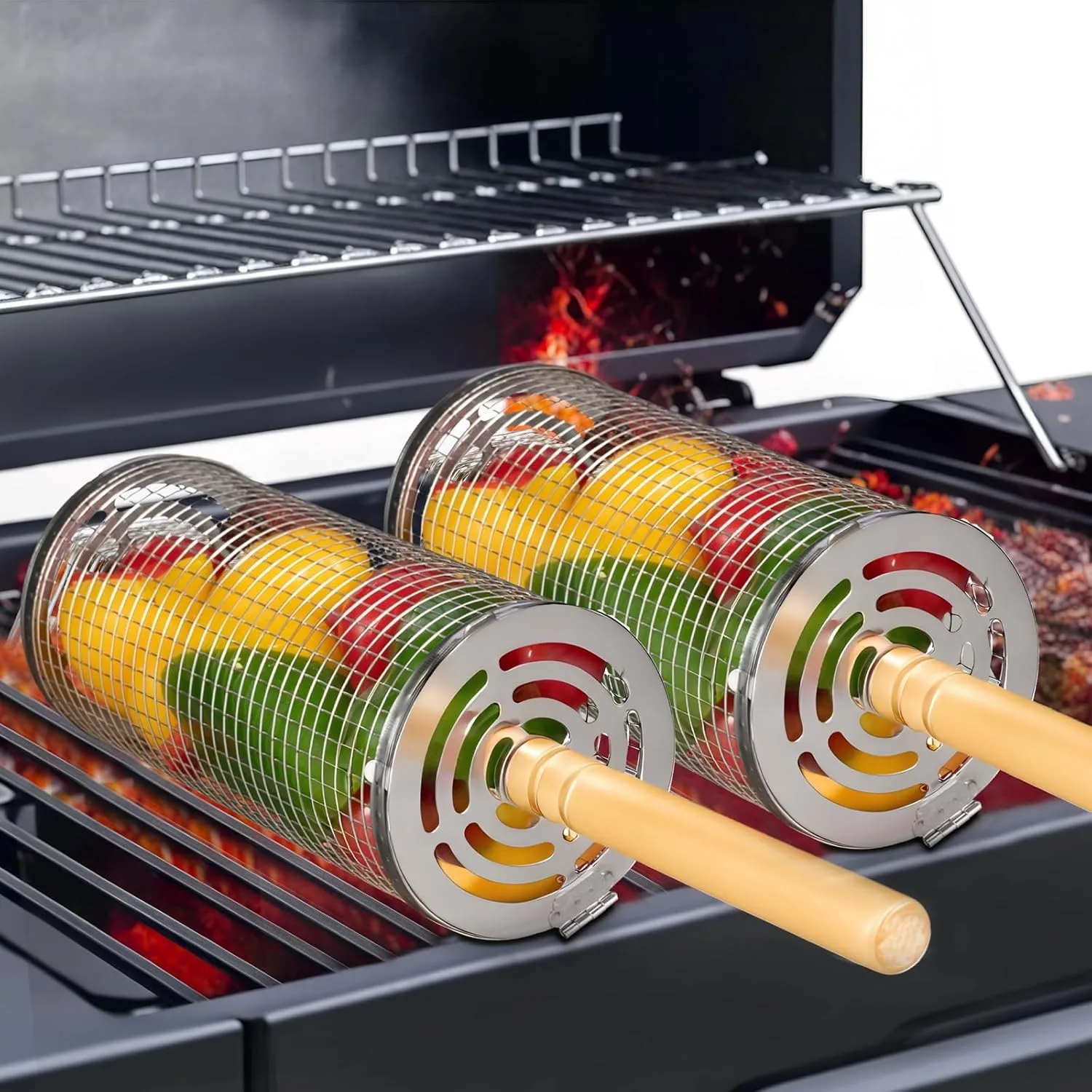 2 Pack Rolling Grilling Basket Stainless Steel For BBQ Grill Outdoor Tools US
2 Pack Rolling Grilling Basket Stainless Steel For BBQ Grill Outdoor Tools US