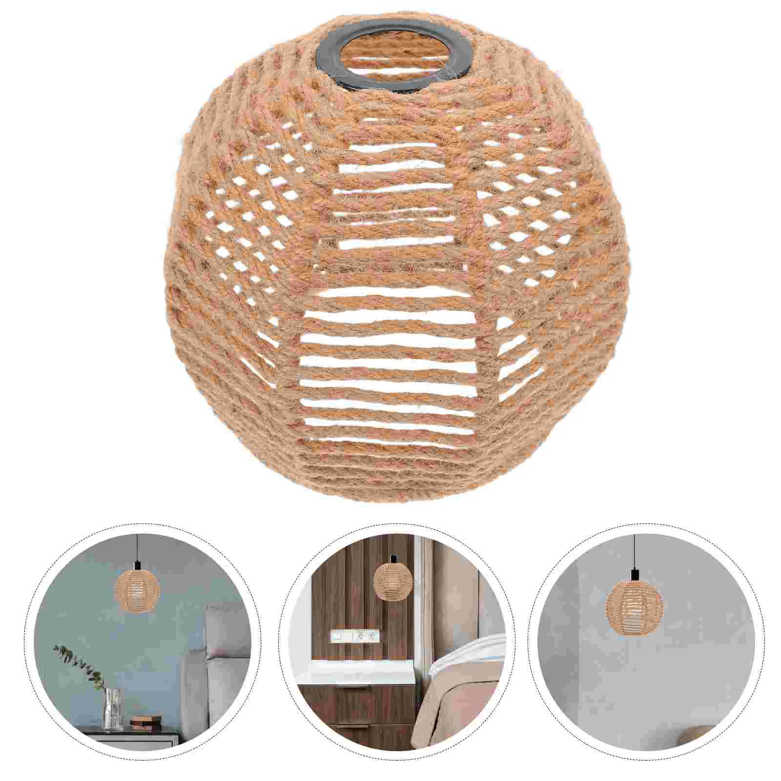 Iron Jute Rope Lampshade Handwoven Vintage Pendant Light Cover E27 Hanging Kitchen Decor Rustic Metal Small for Ceiling
Iron Jute Rope Lampshade Handwoven Vintage Pendant Light Cover E27 Hanging Kitchen Decor Rustic Metal Small for Ceiling