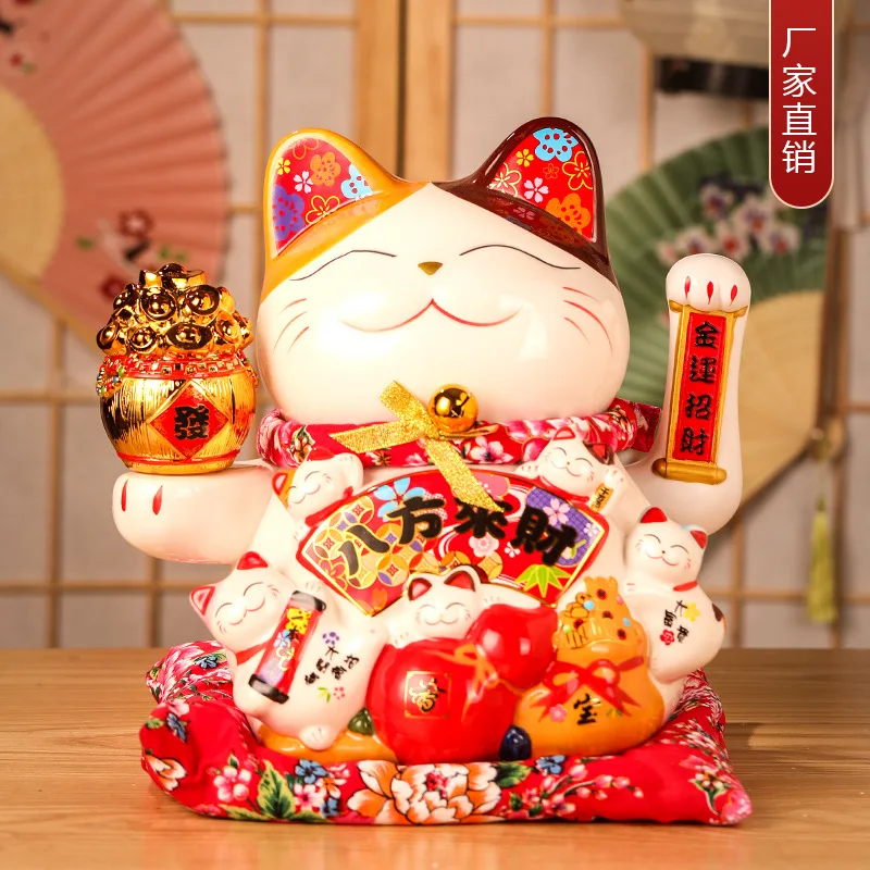 11 Inch Lucky Cat Decor Feng Shui Fortune Cat Ceramic Electric Wave Hand Treasure Shop Gift Good Luck office Home Decor Craft
11 Inch Lucky Cat Decor Feng Shui Fortune Cat Ceramic Electric Wave Hand Treasure Shop Gift Good Luck office Home Decor Craft