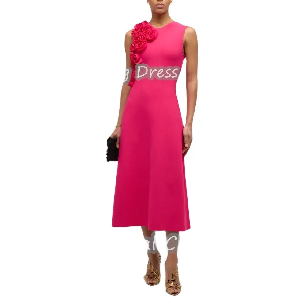 Heyday Scoop Neckline Saudi Arabia Sleeveless A-Line Prom Gown Sexy Flower Crepe Tea Length Elegant luxury Dress For Women 2024
Heyday Scoop Neckline Saudi Arabia Sleeveless A-Line Prom Gown Sexy Flower Crepe Tea Length Elegant luxury Dress For Women 2024