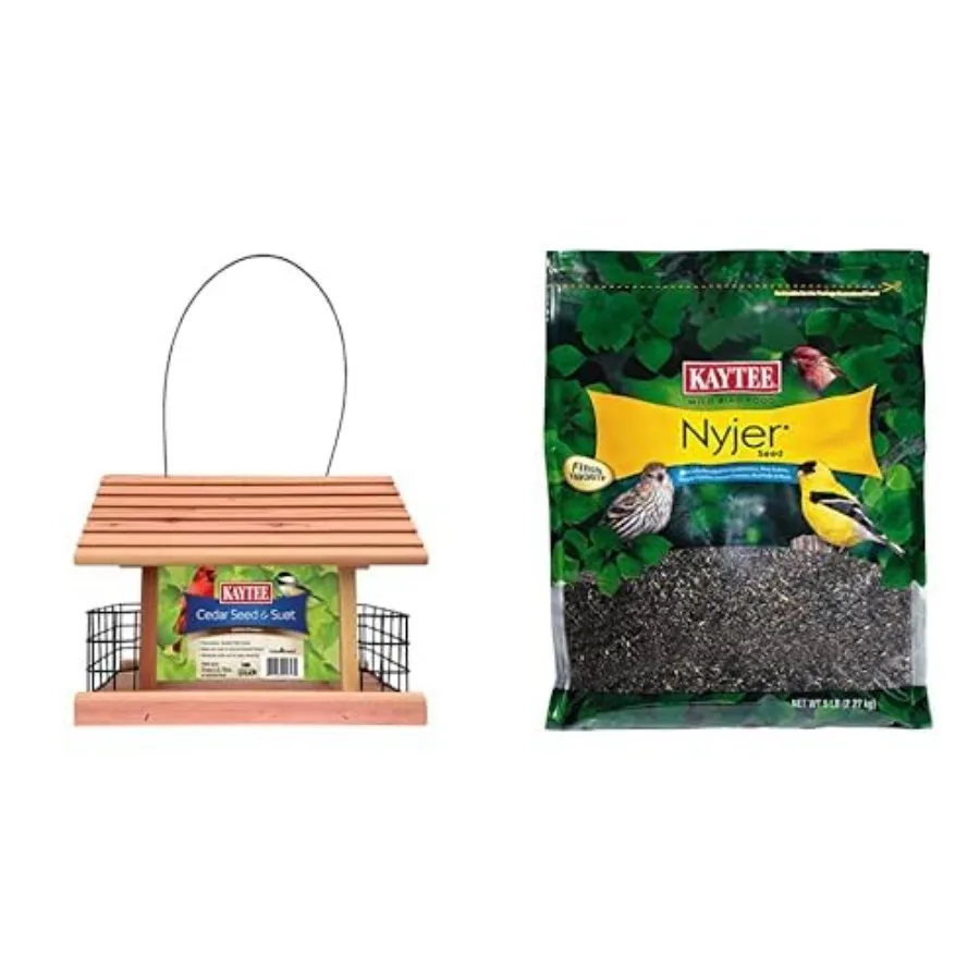 Wild Bird Cedar Seed and Suet Feeder with Nyjer Wild Bird Seed 5 lb Bundle
Wild Bird Cedar Seed and Suet Feeder with Nyjer Wild Bird Seed 5 lb Bundle