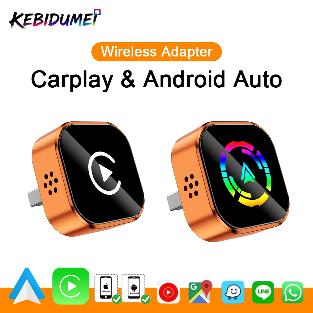KEBIDUMEI Wired To Wireless Carplay Mini Car AI Box Orange Smart Dongle Fast Connection 5GHz WiFi Android Auto Car Accessories
KEBIDUMEI Wired To Wireless Carplay Mini Car AI Box Orange Smart Dongle Fast Connection 5GHz WiFi Android Auto Car Accessories