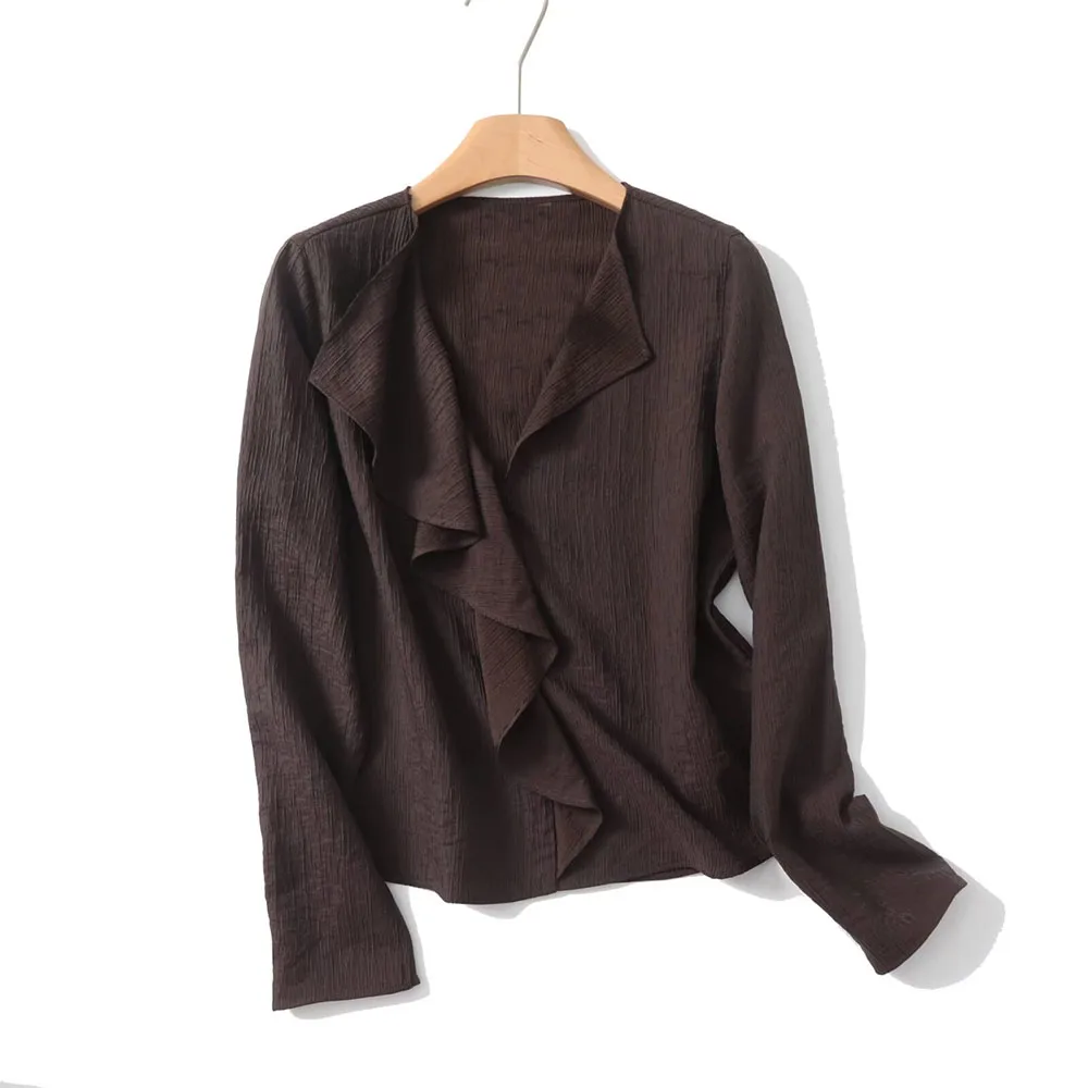 TRAF Women 2025 Spring New Fashion Commuter Style Ruffled Shirt Chic V-neck Joker Long Sleeve Pullover Top Blouses Mujer 
TRAF Women 2025 Spring New Fashion Commuter Style Ruffled Shirt Chic V-neck Joker Long Sleeve Pullover Top Blouses Mujer