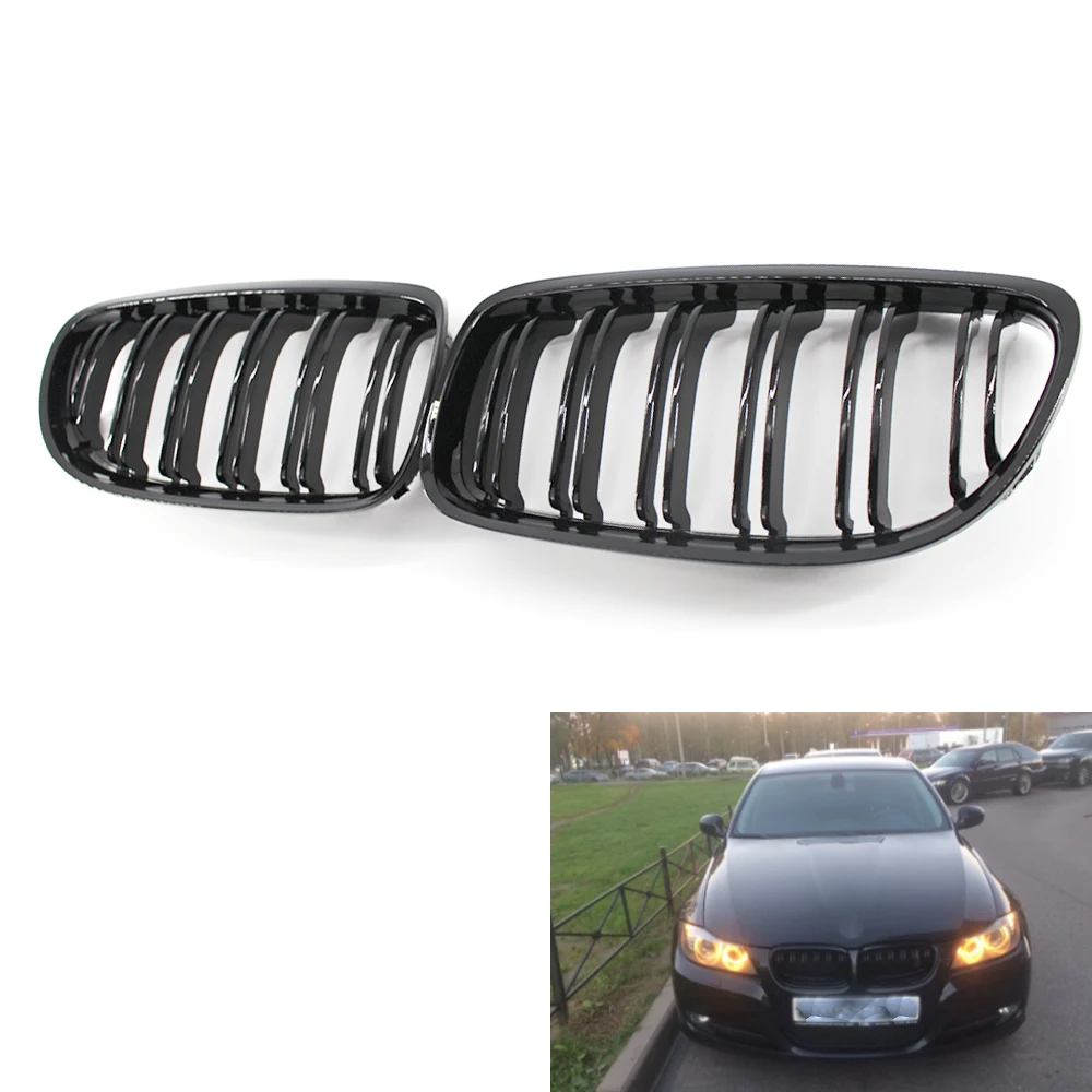 1 Pair of Front Gloss Black Double Slat Grilles Grill 51137201969, 51137201970 for BMW 3 Series E90 LCI Facelift 2009-11
1 Pair of Front Gloss Black Double Slat Grilles Grill 51137201969, 51137201970 for BMW 3 Series E90 LCI Facelift 2009-11