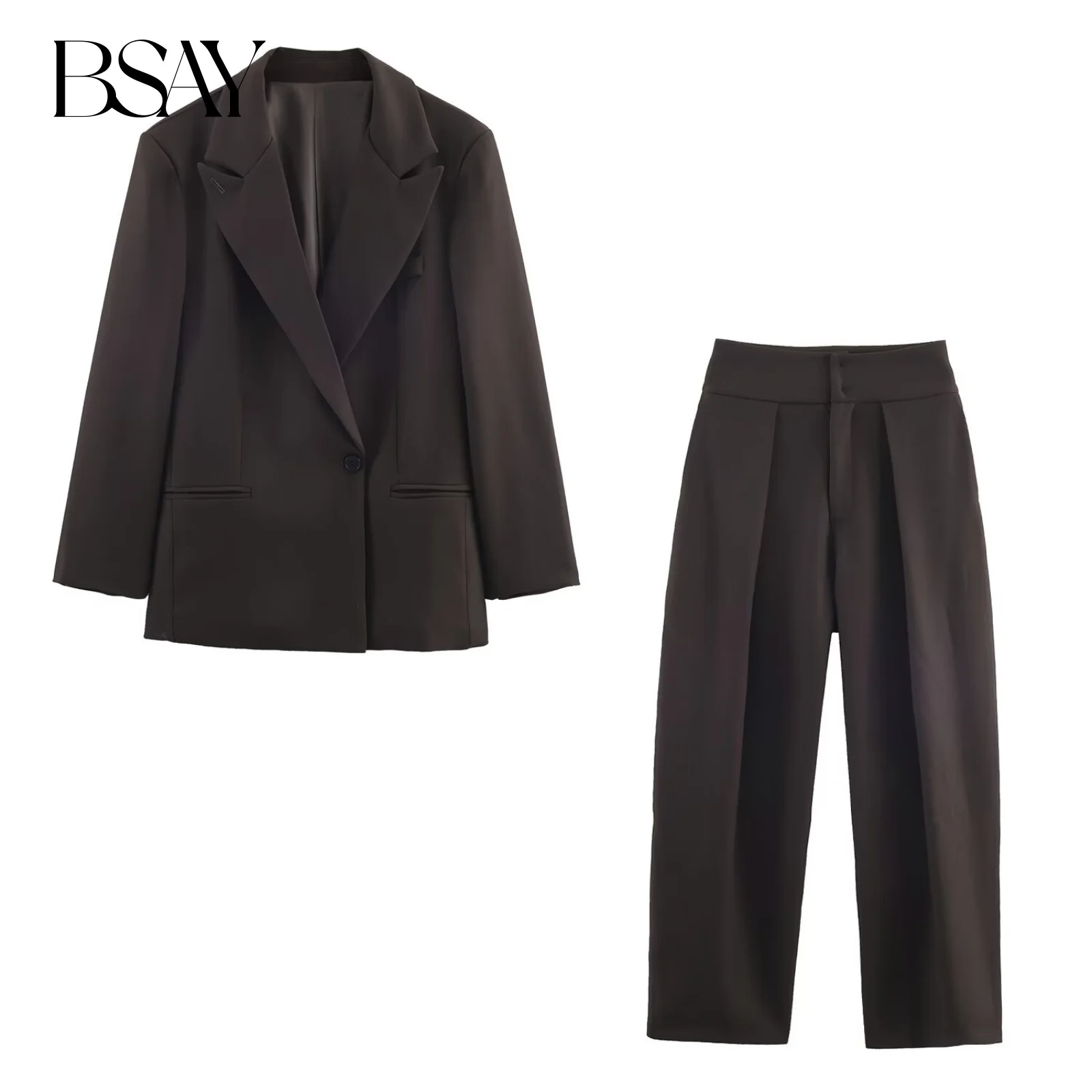 BSAY комплект из двух предметов для женщин, модный осенне-зимний новый свободный пиджак с длинными рукавами, пиджак с высокой талией, плиссированные брюки-комбинезон
BSAY комплект из двух предметов для женщин, модный осенне-зимний новый свободный пиджак с длинными рукавами, пиджак с высокой талией, плиссированные брюки-комбинезон