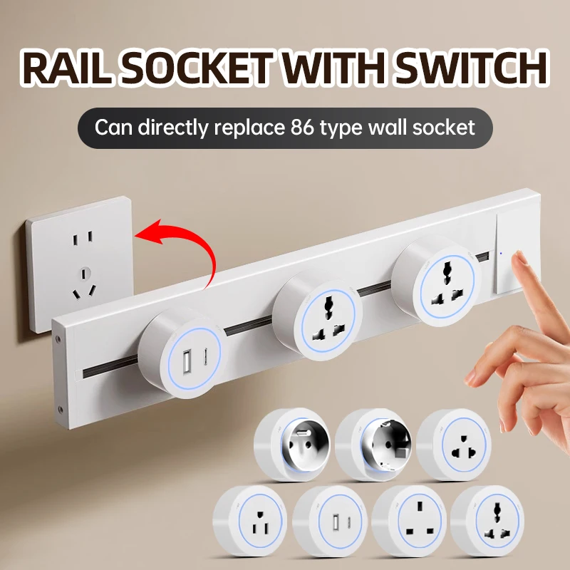 Multi Plug Track Socket Wall Power Rail Movable Sockets High End Home Appliance Power 8000W EU US UK Standard Universal With USB
Multi Plug Track Socket Wall Power Rail Movable Sockets High End Home Appliance Power 8000W EU US UK Standard Universal With USB