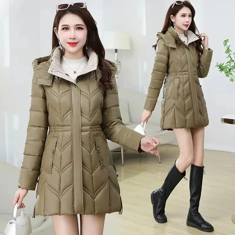 2024Winter New Down Jacket Women Parkas Temperament Warm Cotton Padded Coat Women's Long Cotton Jackets Hooded Female Outerwear
2024Winter New Down Jacket Women Parkas Temperament Warm Cotton Padded Coat Women's Long Cotton Jackets Hooded Female Outerwear