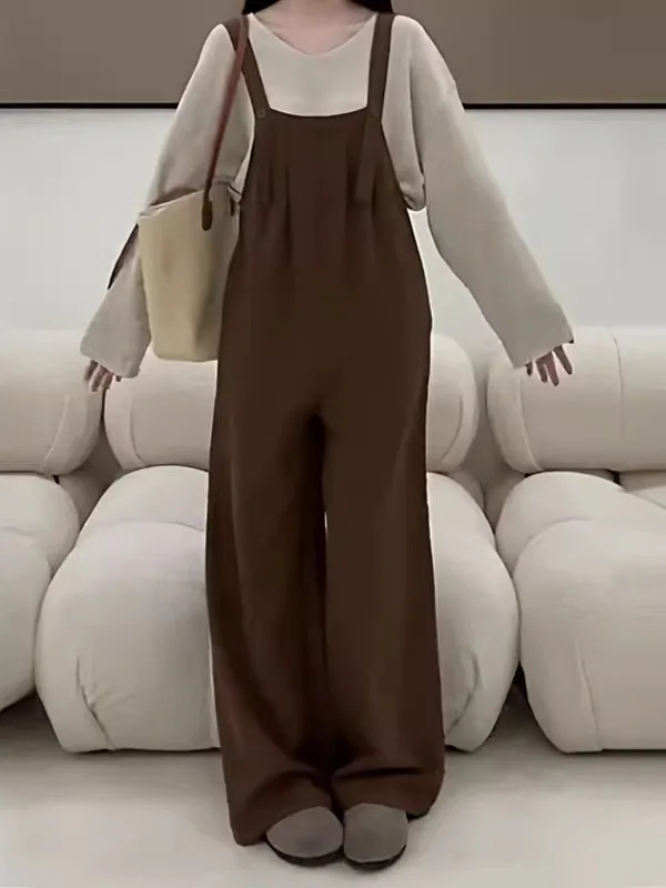 Loose Knitted Long Sleeve Women's Top with Overalls Two-Piece Set Autumn Casual High Waist Trousers Pure Color Fashion Set
Loose Knitted Long Sleeve Women's Top with Overalls Two-Piece Set Autumn Casual High Waist Trousers Pure Color Fashion Set