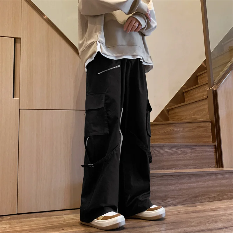 High Street Hip Hop Zipper Decorated Multi ket Work Pants Men Summer Wide Leg Loose Straight Casual Sports Long Trousers
High Street Hip Hop Zipper Decorated Multi ket Work Pants Men Summer Wide Leg Loose Straight Casual Sports Long Trousers