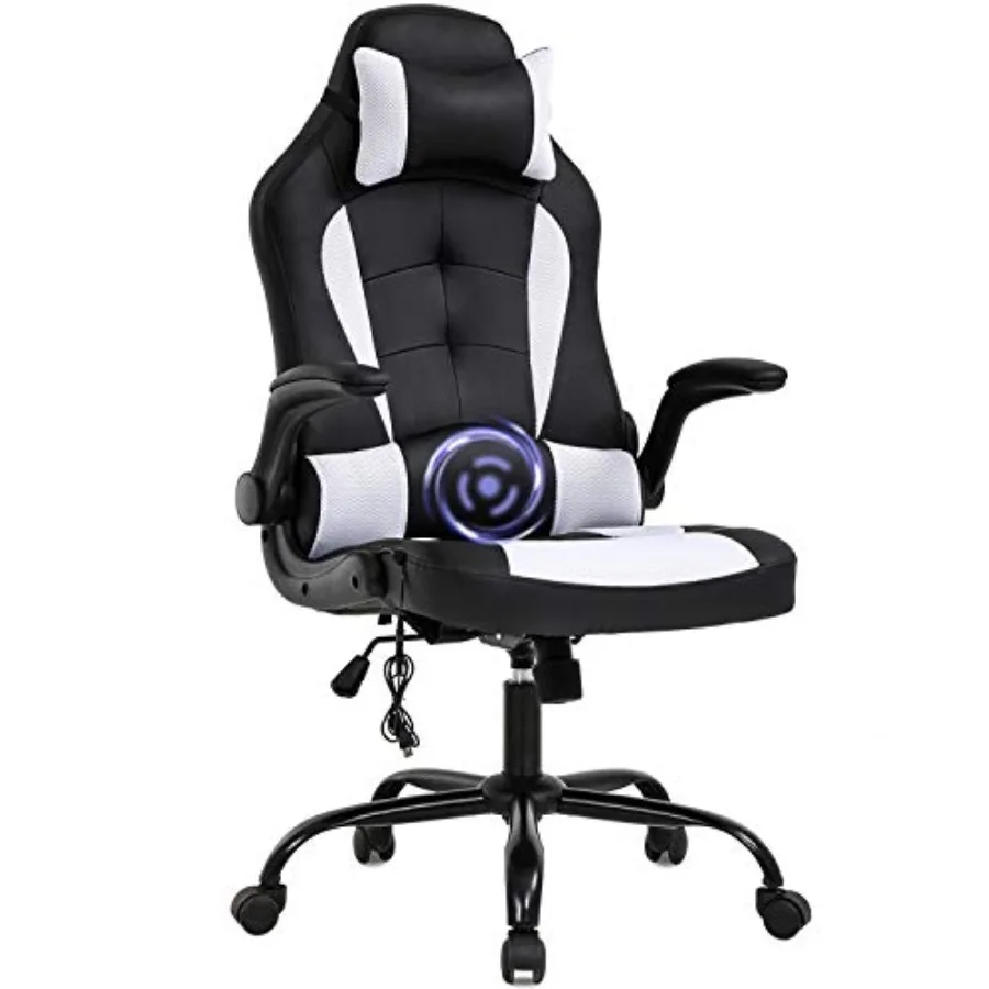 Massage Gaming Chair Office Chair Ergonomic PU Leather Desk Chair with Lumbar Support Headrest Flip-Up Armrests and Swivel Roll
Massage Gaming Chair Office Chair Ergonomic PU Leather Desk Chair with Lumbar Support Headrest Flip-Up Armrests and Swivel Roll