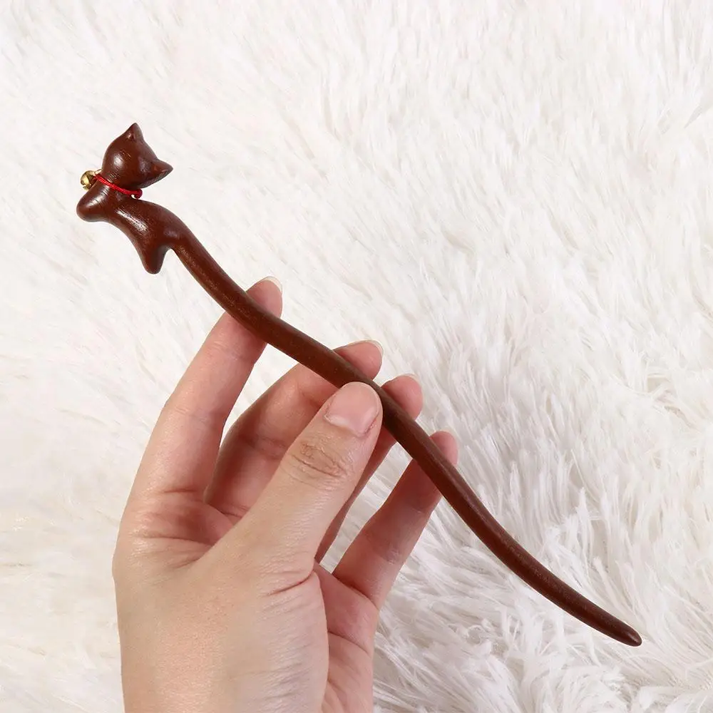Elegant Wooden Cat Hair Stick Bell Headwear Chinese Hanfu Style Hair Clip Barrettes Ponytail Clip Cartoon Aniaml Hairpin Daily
Elegant Wooden Cat Hair Stick Bell Headwear Chinese Hanfu Style Hair Clip Barrettes Ponytail Clip Cartoon Aniaml Hairpin Daily