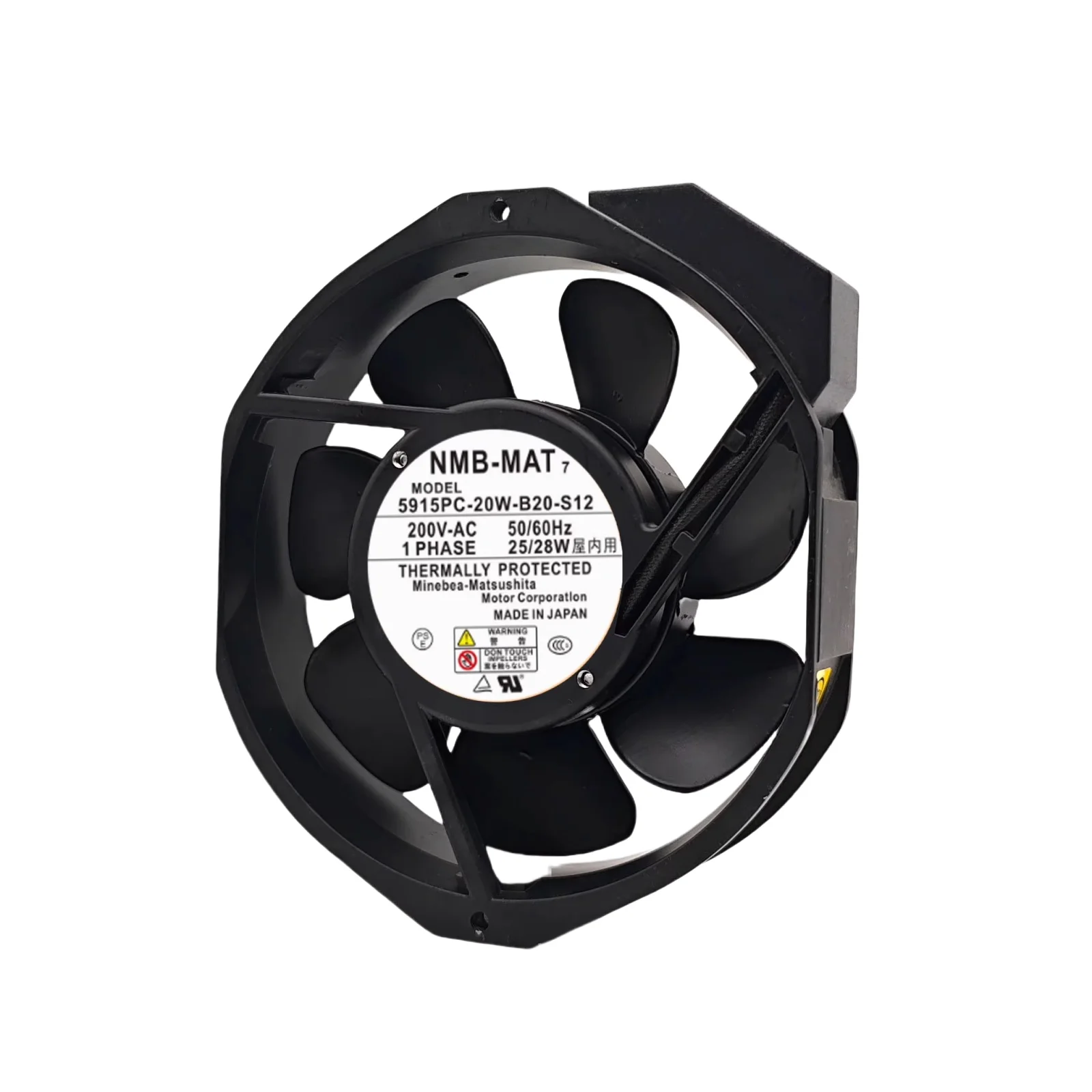 Original NMB 5915PC-20W-B20-S12 172x150x38mm 200V AC Axial Cooling Fan - 2700 RPM, 176.5 CFM, Metal Blade, High-Temperature
Original NMB 5915PC-20W-B20-S12 172x150x38mm 200V AC Axial Cooling Fan - 2700 RPM, 176.5 CFM, Metal Blade, High-Temperature