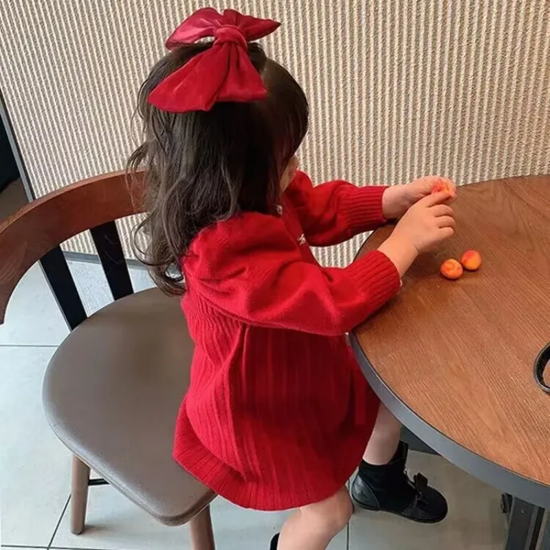 Baby Girls Knitted Dress Autumn/Winter New Children's Fashionable Princess Sweater Dress New Year Dress
Baby Girls Knitted Dress Autumn/Winter New Children's Fashionable Princess Sweater Dress New Year Dress