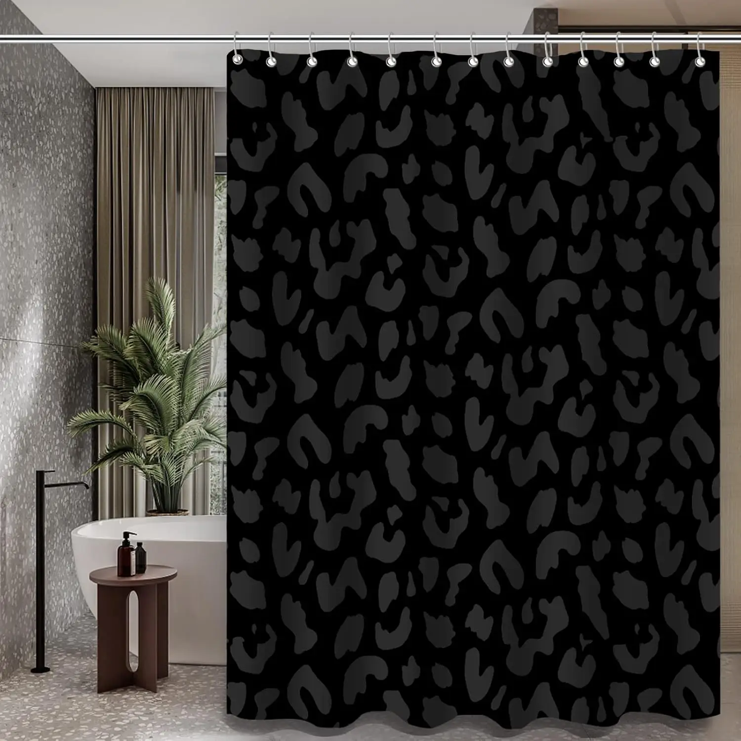 Leopard Shower Curtain Black Cheetah Print Polyester Fabric Shower Curtain Set for Bathroom with 12 Hook
Leopard Shower Curtain Black Cheetah Print Polyester Fabric Shower Curtain Set for Bathroom with 12 Hook