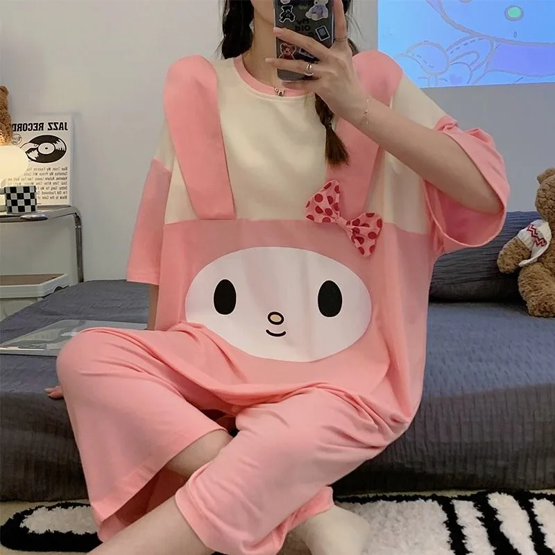 New cute Hello Kitty Kuromi My melody cartoon kawaii summer short-sleeved thin cotton loose large size home one-piece nightgown
New cute Hello Kitty Kuromi My melody cartoon kawaii summer short-sleeved thin cotton loose large size home one-piece nightgown