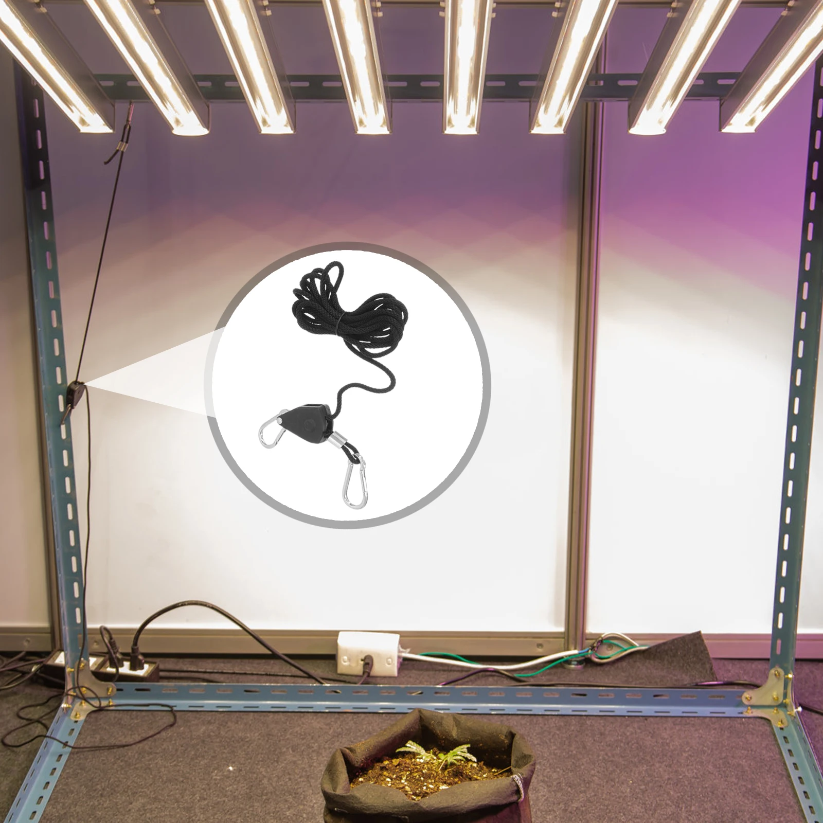 Plant Lamp Lift Rope Hangers Heavy Duty Black Polypropylene Ratchet Adjustable Grow Light Fixtures Pulley Hooks Clips Braided
Plant Lamp Lift Rope Hangers Heavy Duty Black Polypropylene Ratchet Adjustable Grow Light Fixtures Pulley Hooks Clips Braided