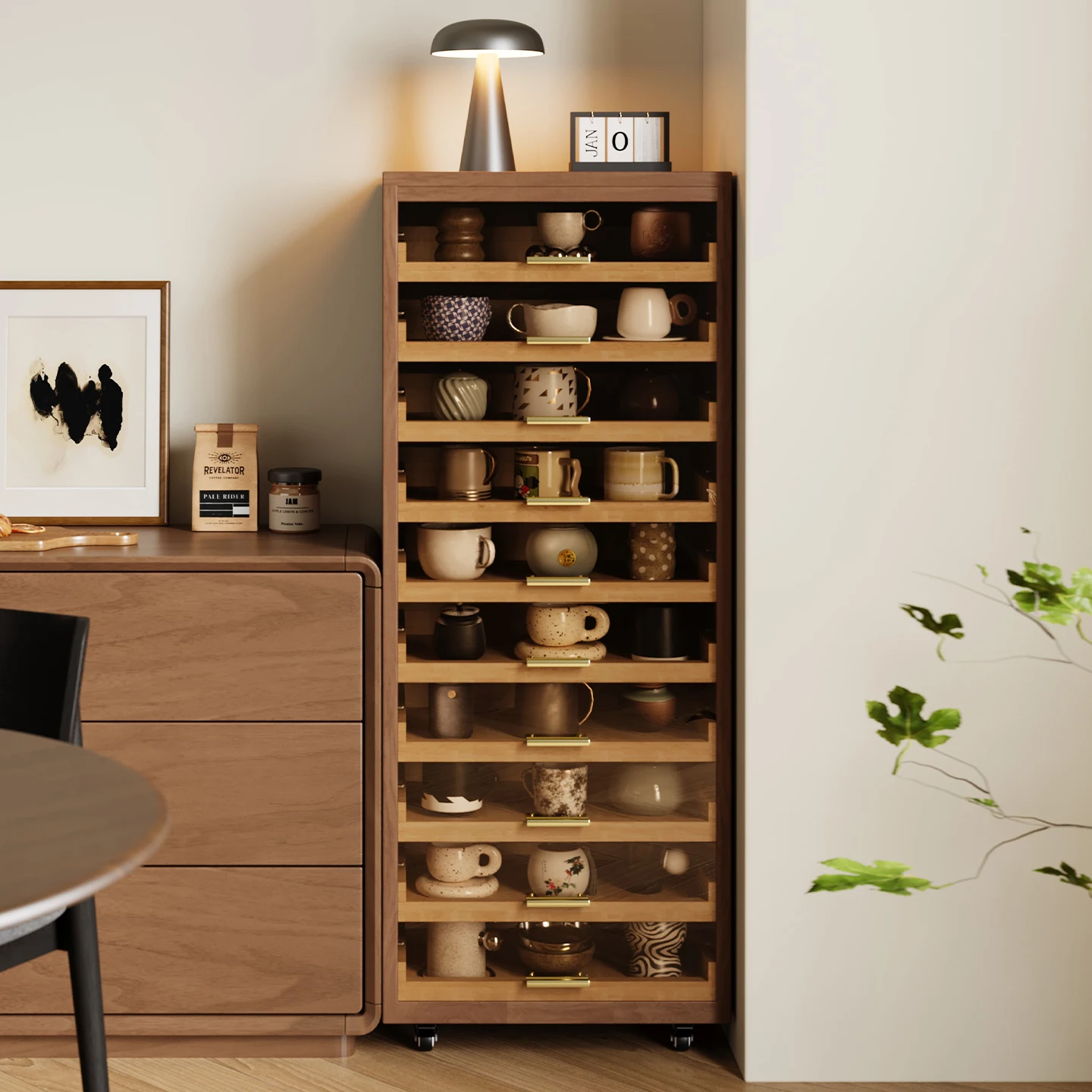 DSA solid wood multi-layer tea cabinet, living room dining side cabinet, Wenwan storage cabinet, floor-to-ceiling teacup rack
DSA solid wood multi-layer tea cabinet, living room dining side cabinet, Wenwan storage cabinet, floor-to-ceiling teacup rack