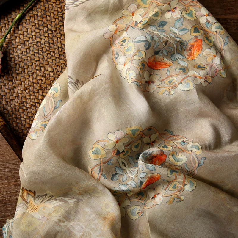 Fabric width 140cmx50cm high-end ramie light plant flower printing and dyeing national style DIY spring summer robe dress Hanfu
Fabric width 140cmx50cm high-end ramie light plant flower printing and dyeing national style DIY spring summer robe dress Hanfu