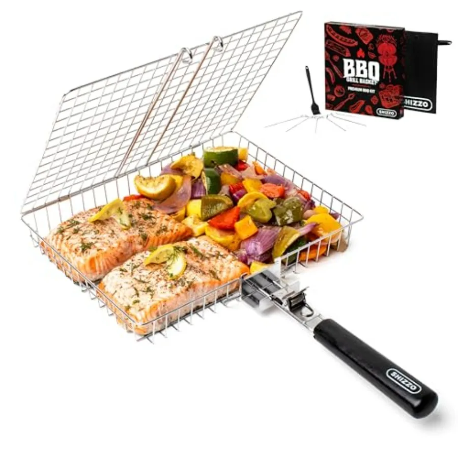 Grill Basket Set, Barbecue BBQ Grilling, Stainless Steel Folding Portable Outdoor Camping Rack for Fish, Shrimp, Vegetables, Co
Grill Basket Set, Barbecue BBQ Grilling, Stainless Steel Folding Portable Outdoor Camping Rack for Fish, Shrimp, Vegetables, Co