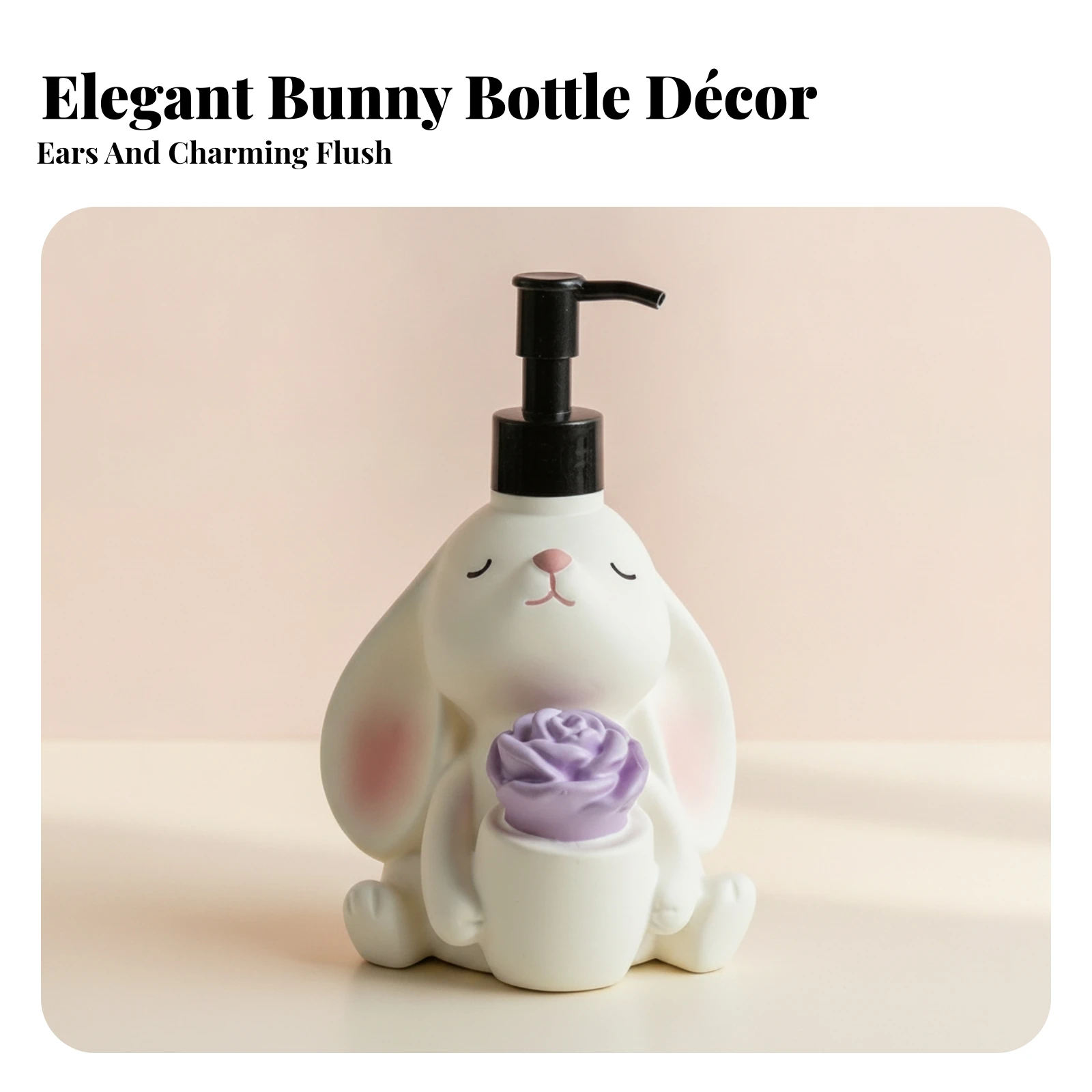 Tabletop Bunny Dispenser Flower Detail Bunny Pump Bottle Rabbit-Shaped Dispenser Compact
Tabletop Bunny Dispenser Flower Detail Bunny Pump Bottle Rabbit-Shaped Dispenser Compact
