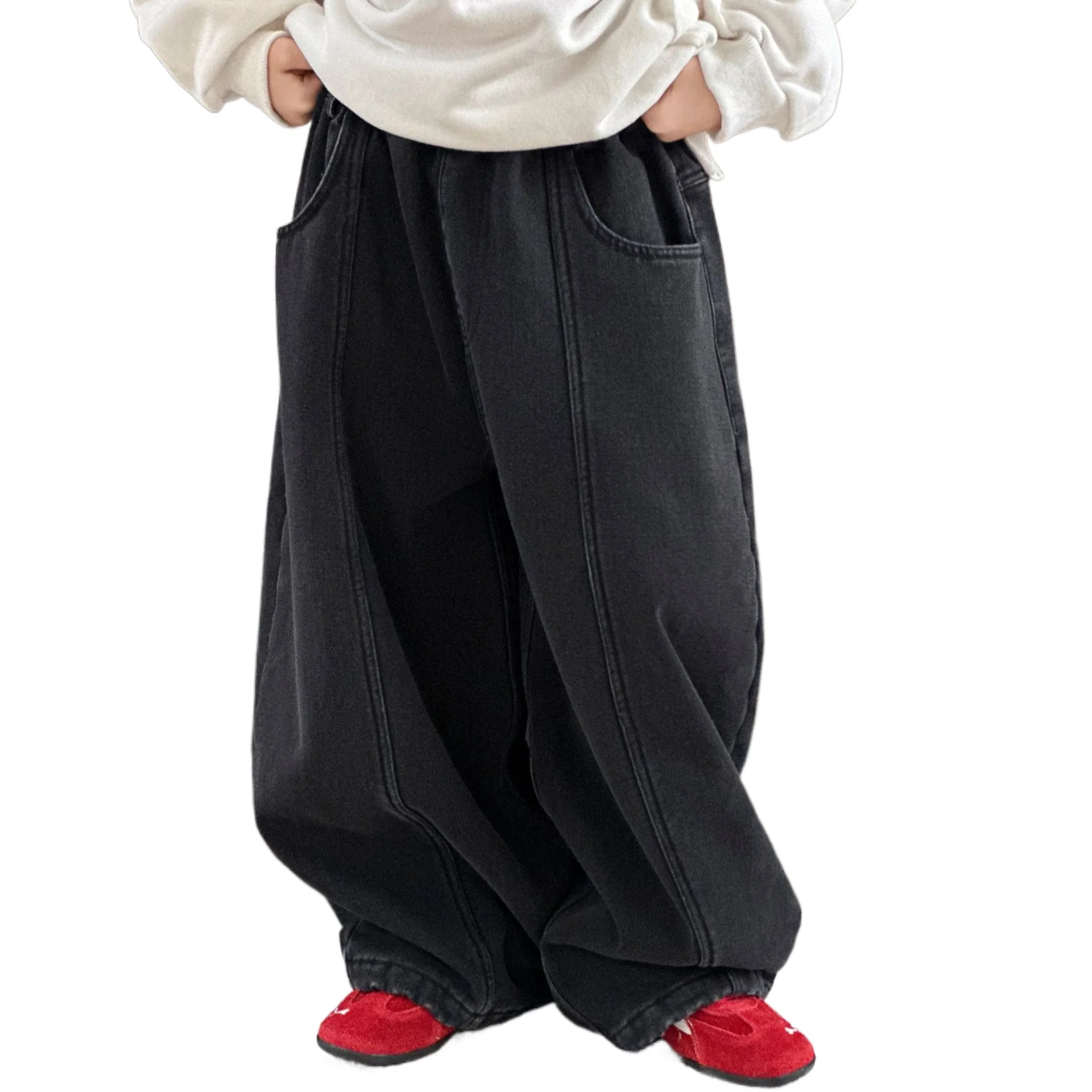 Teen Boys Fleece-Lined Jeans Winter Warm Wide Leg Trousers for Kids School Thicken Loose Fit Denim Pants Fashion Casual Joggers
Teen Boys Fleece-Lined Jeans Winter Warm Wide Leg Trousers for Kids School Thicken Loose Fit Denim Pants Fashion Casual Joggers