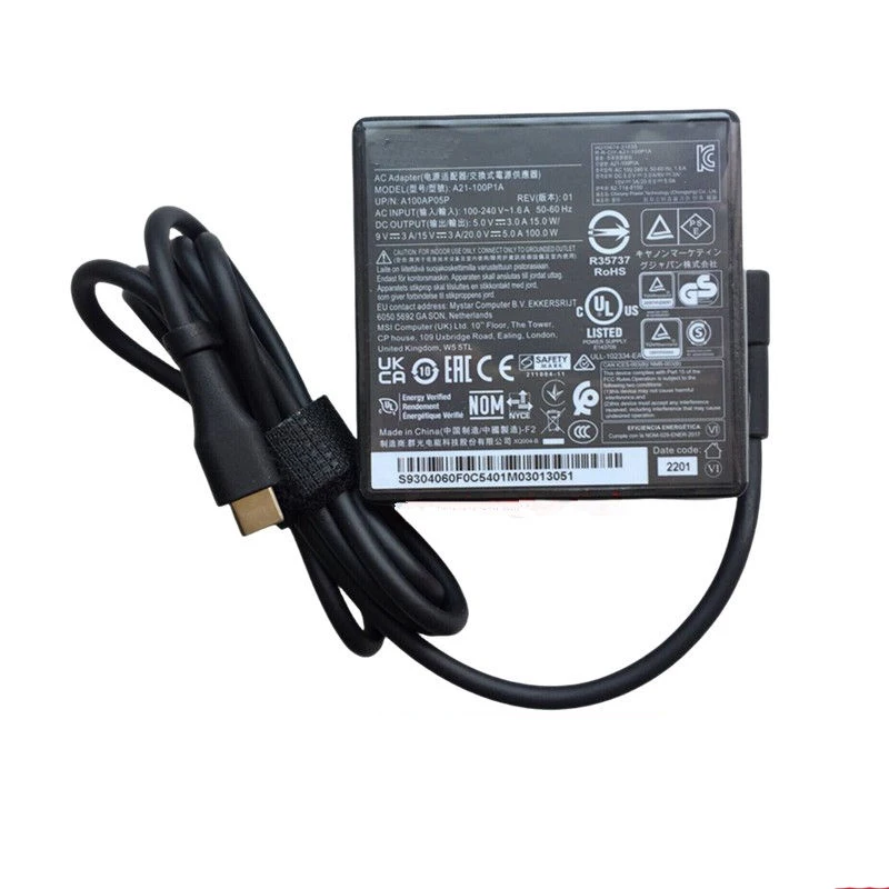 Original OEM For MSI 100W 20V 5A USB-C Type C AC Adapter Charger for MSI Prestige 15 A12UD-005 Power Supply A21-100P1A A100AP05P
Original OEM For MSI 100W 20V 5A USB-C Type C AC Adapter Charger for MSI Prestige 15 A12UD-005 Power Supply A21-100P1A A100AP05P
