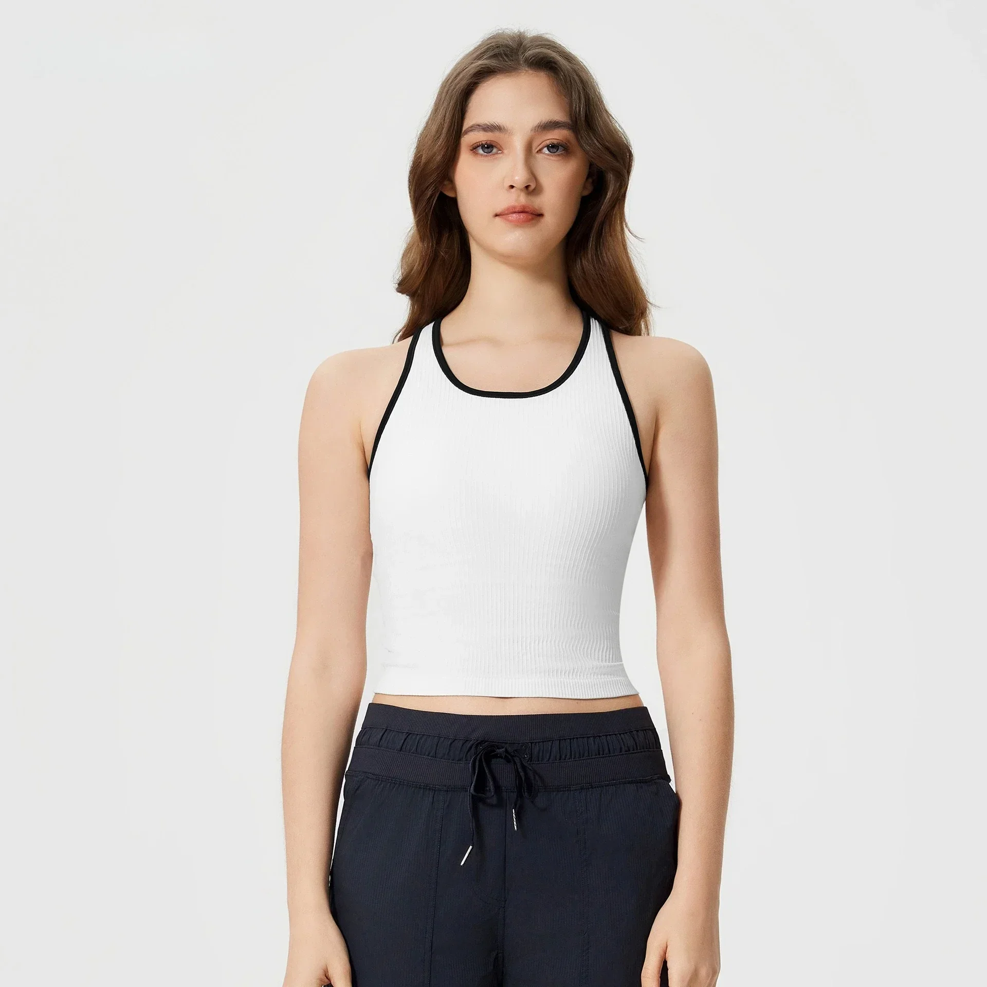 Lemon Women's Sleeveless Yoga Tank Top with Built-in Bra Slimming Sweat-Wicking Stretchy for Spring and Summer Sports an Fitness
Lemon Women's Sleeveless Yoga Tank Top with Built-in Bra Slimming Sweat-Wicking Stretchy for Spring and Summer Sports an Fitness