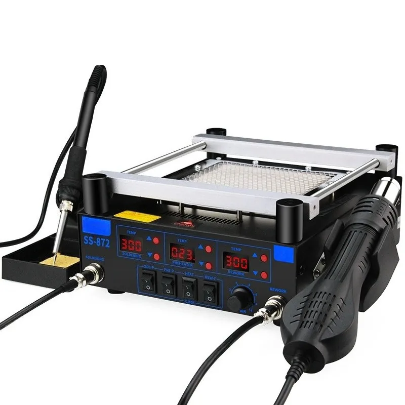 Hot Air Rework Station with Smart Chip Control 3 in 1 Mainboard Repair Soldering Welding Bench Phone PCB Desoldering Tool Set