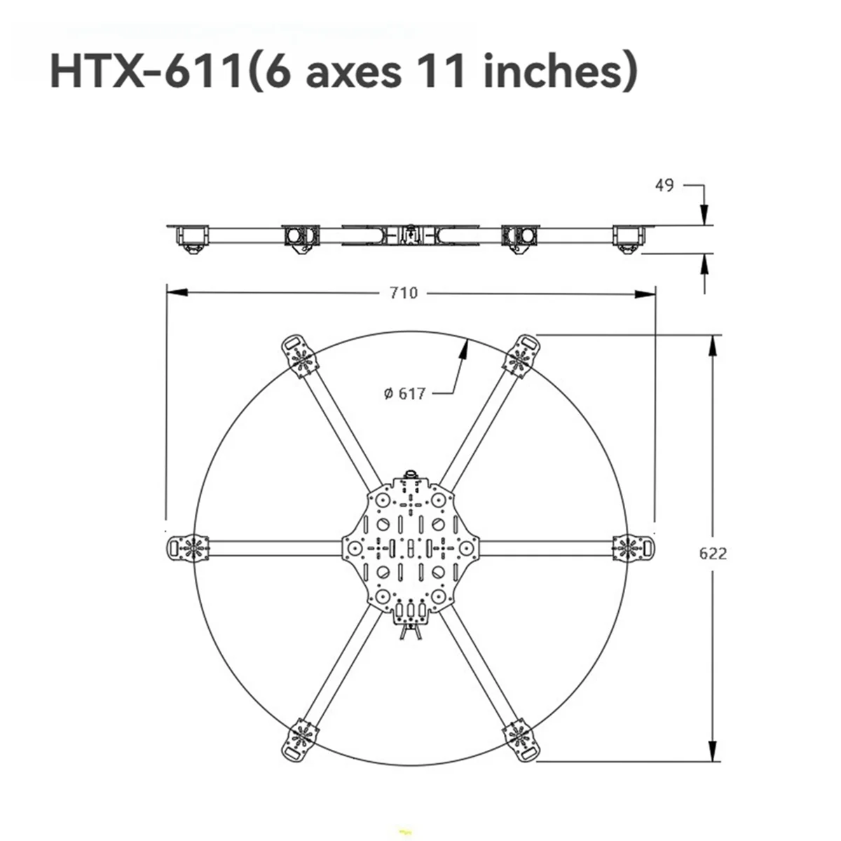 N97R Hexacopter Frame Kit for FPV Quadcopter Drone Upgrade Frame Heavry Detachable Arm for Enhanced Performance 11 Inch
N97R Hexacopter Frame Kit for FPV Quadcopter Drone Upgrade Frame Heavry Detachable Arm for Enhanced Performance 11 Inch