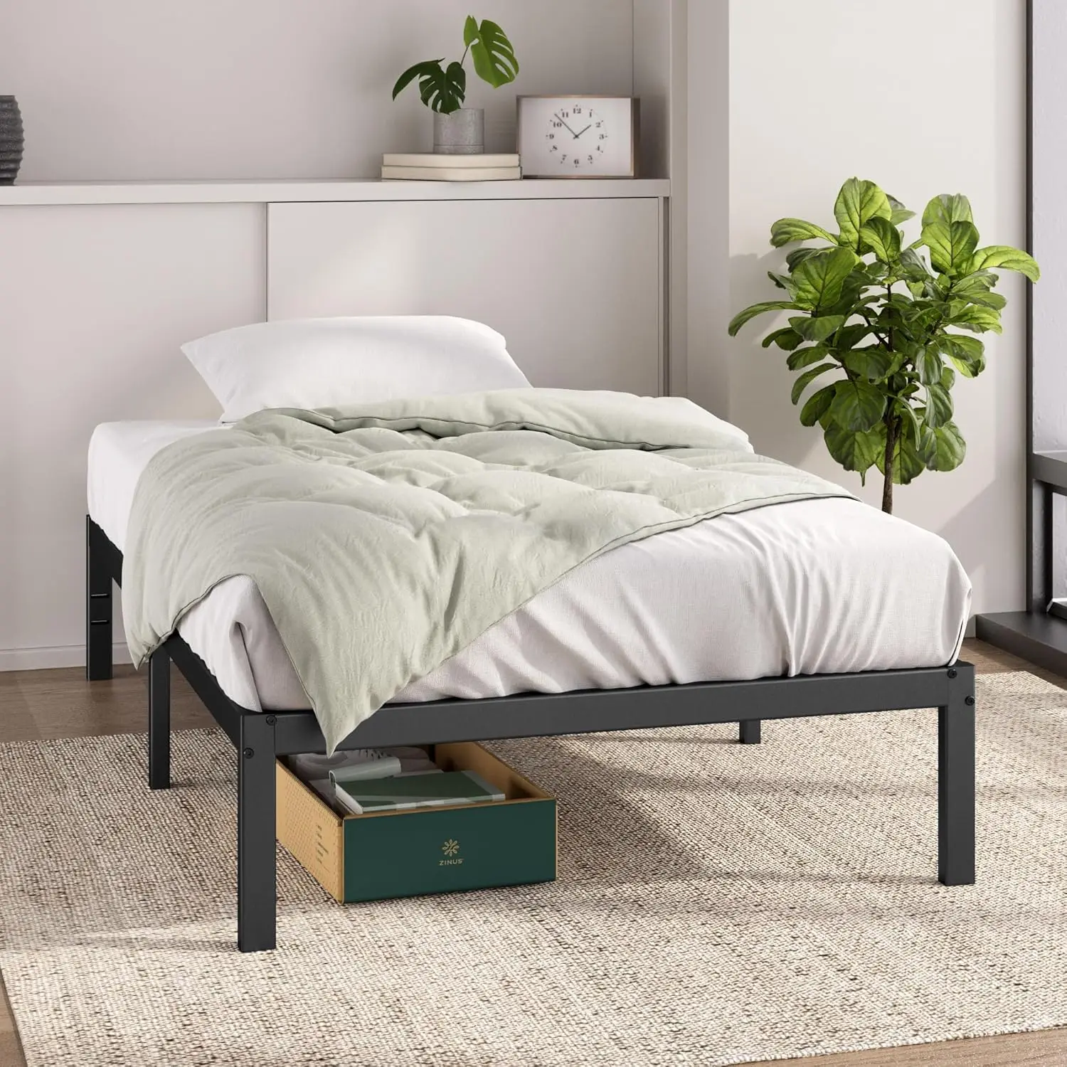 14 Inch Metal Platform Bed Frame, Steel Support, No Box Spring Needed, Easy Assembly, Twin
14 Inch Metal Platform Bed Frame, Steel Support, No Box Spring Needed, Easy Assembly, Twin
