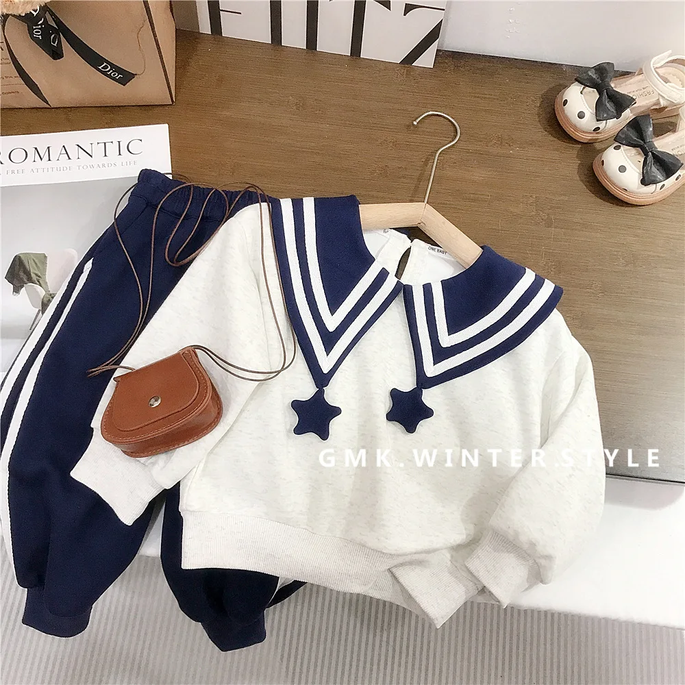 RAISE Spring Children Girls Outfits Preppy Style Kids Girl Sweatshirt+Sports Pant Suits Navy Collar Baby Girl Pullovers 2PCS Set
RAISE Spring Children Girls Outfits Preppy Style Kids Girl Sweatshirt+Sports Pant Suits Navy Collar Baby Girl Pullovers 2PCS Set