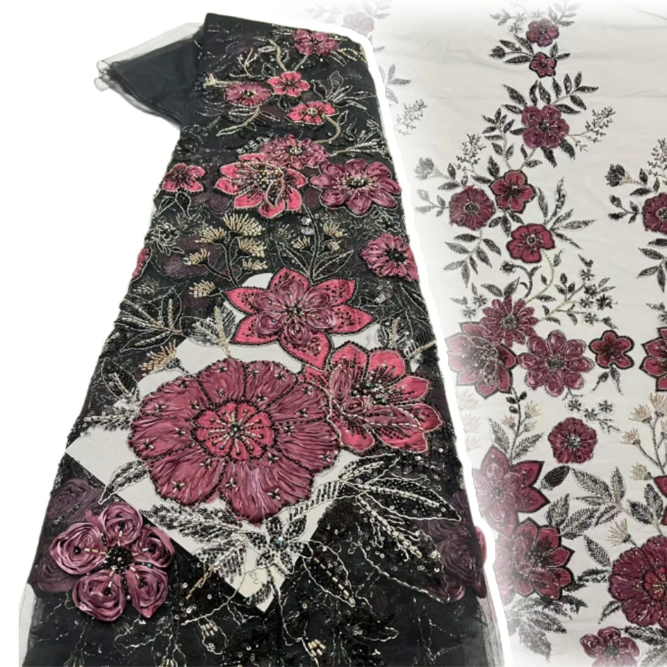Luxury African Groom Embroidery Beaded Sequins Lace Fabric Wine Red Nigerian French Tulle Lace For Bridal Wedding Dress 2840
Luxury African Groom Embroidery Beaded Sequins Lace Fabric Wine Red Nigerian French Tulle Lace For Bridal Wedding Dress 2840