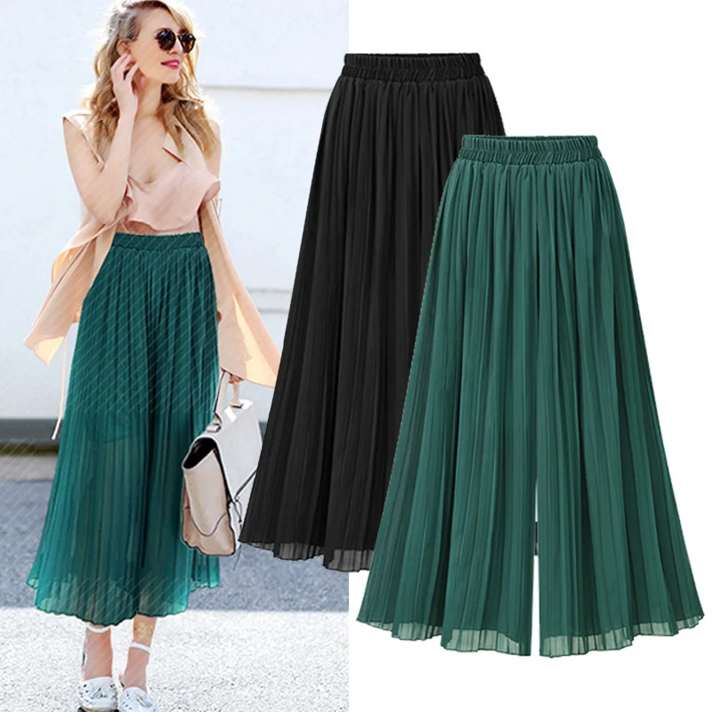 Summer Pleated Chiffon Wide-legged Pants Big Size Elastic High Waist Loose Ankle Length Trousers M- 6XL
Summer Pleated Chiffon Wide-legged Pants Big Size Elastic High Waist Loose Ankle Length Trousers M- 6XL