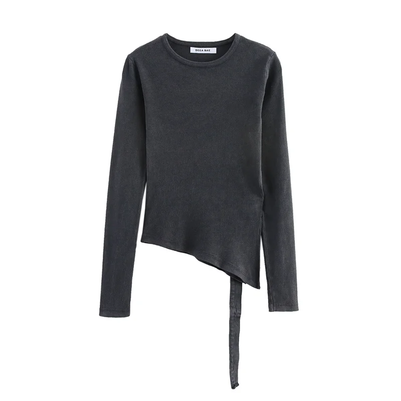 2025 Dark Grey Belt Long-Sleeved T-Shirt Women's Blouse New Spring Cut-out at the waist Unique shape Personality and fashion
2025 Dark Grey Belt Long-Sleeved T-Shirt Women's Blouse New Spring Cut-out at the waist Unique shape Personality and fashion