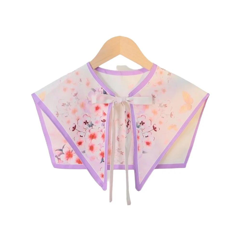 Floral Pattern Fake Collar Capelet Lace Up Print Fake Collar Shawl Chinese Style Detachable Decorative Scarf
Floral Pattern Fake Collar Capelet Lace Up Print Fake Collar Shawl Chinese Style Detachable Decorative Scarf