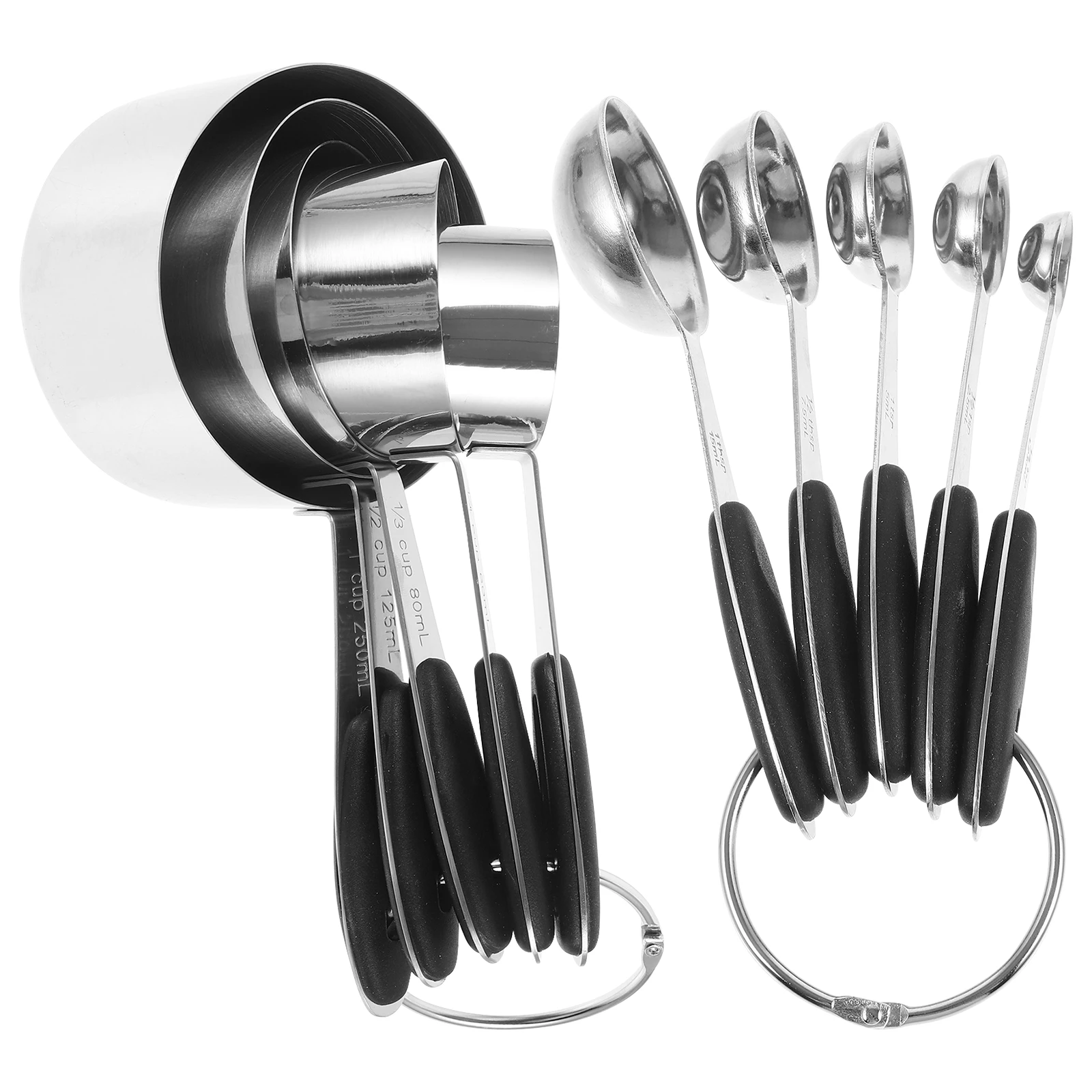 1 set Measuring Spoon Set Stainless Steel Teaspoon Tablespoon Scoop Cups Baking Tools Black Silicone H Flour Sugar Coffee Tea
1 set Measuring Spoon Set Stainless Steel Teaspoon Tablespoon Scoop Cups Baking Tools Black Silicone H Flour Sugar Coffee Tea