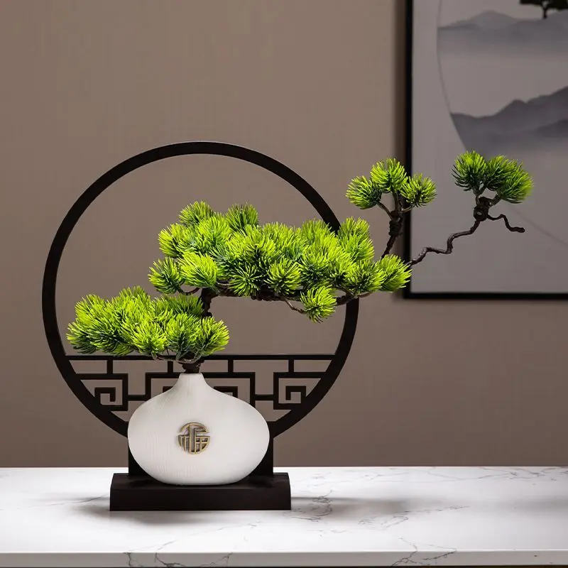 bonsai Simulated welcome pine Tea table ornaments Desktop decoration for living room foyer
bonsai Simulated welcome pine Tea table ornaments Desktop decoration for living room foyer