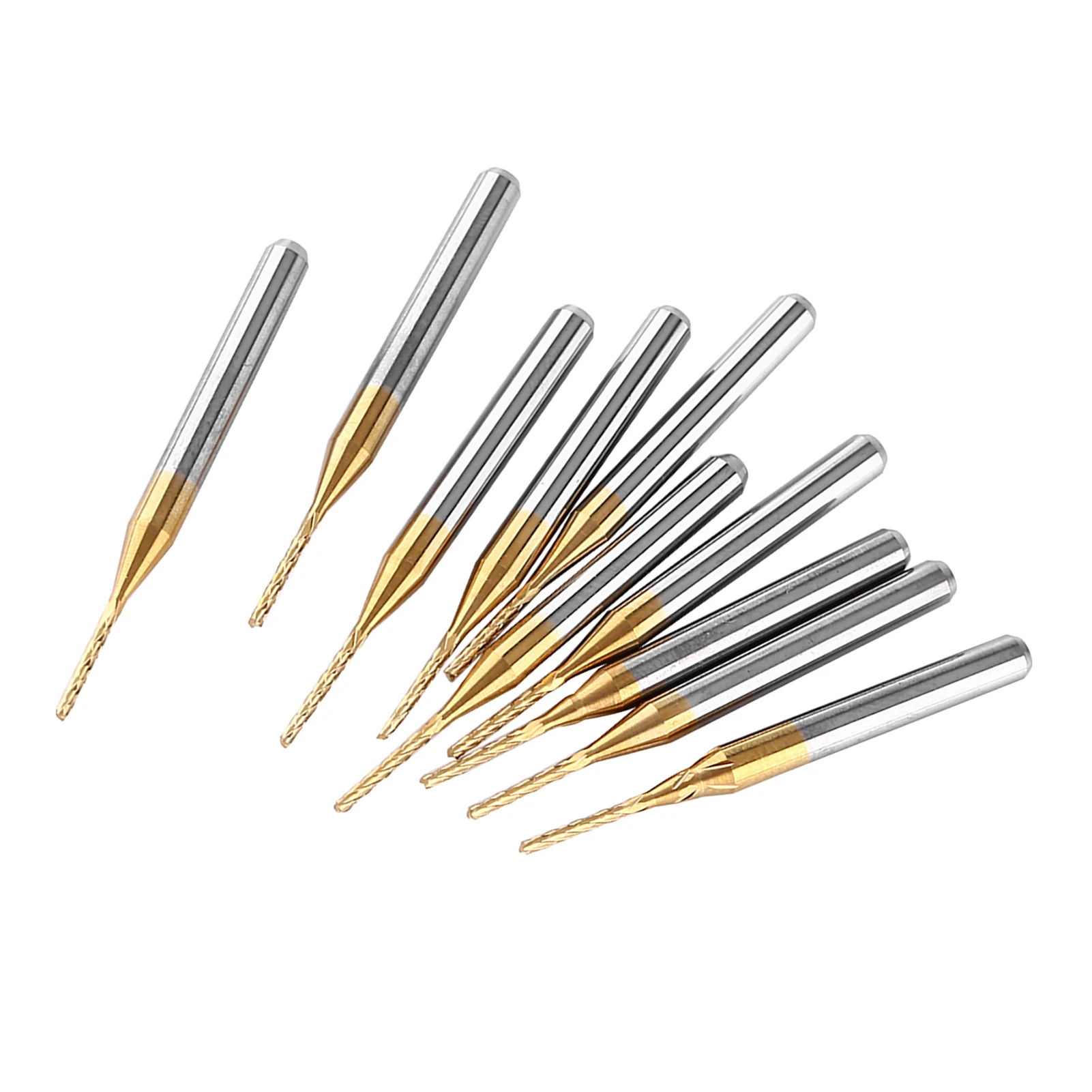 10pcs Titanium Coat Tungsten Carbide End Mill Engraving Bits Milling Cutter 3.175mmx1mm
10pcs Titanium Coat Tungsten Carbide End Mill Engraving Bits Milling Cutter 3.175mmx1mm