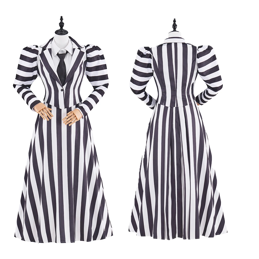 Викторианское эдвардианское черно-белое полосатое платье, готический винтажный женский полосатый пиджак, платье, комплект на Хэллоуин
Викторианское эдвардианское черно-белое полосатое платье, готический винтажный женский полосатый пиджак, платье, комплект на Хэллоуин